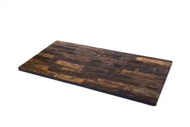 オールドエルムウッドベニヤオフィス電動リフトデスク30x48x1.25 ''